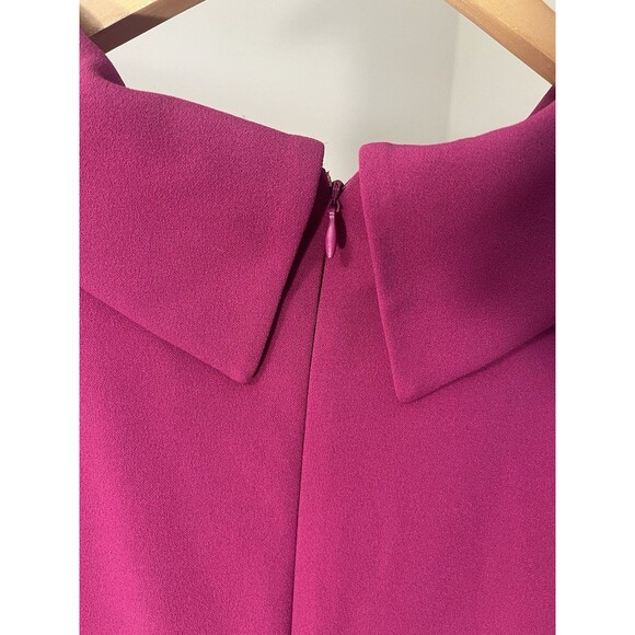 Tahari Asl Draped Neckline Sheath Sleeveless Magenta Midi Dress Women’s Size 8 - Picture 9 of 11